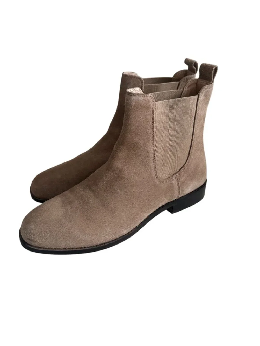 FIND Tan Suede Flat Ankle Boots Size 8.5 / 39